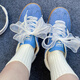 Qingbilin ribbon shoelace chiffon transparent lace ballet style sneakers canvas shoes women's Korean style fashion shoe rope mesh shoelaces [white + rice] 2 pairs