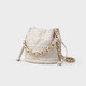 
AnySmic international first-line brand new fashionable Korean style chain bucket handbag small carry bag one-shoulder crossbody bag beige white