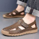 RankDavey Light Luxury New Brand 2025 NUEVA VERSATILES VERSATILES DE DOPAMINA Sandalias sandalias de los pies superados para hombres Real 9197 Black 38