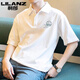 Lilang American retro men's polo shirt short-sleeved loose versatile lapel T-shirt summer pure cotton half-sleeved top [3895-WASP] White XL 130-150Jin [Jin equals 0.5 kg]