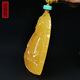 Amber School, one thing, one picture, one certificate, natural amber beeswax pendant for men and women, Guanyin Bodhisattva statue pendant without baking color, light and sound pendant, 9.96g, 46*35*11mm