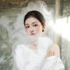 Hand-grabbing yarn puffed yarn piled yarn bride styling headdress hair accessories wedding accessories photo studio photo travel photography white hand-grabbing yarn 60cm-80cm