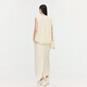AUM Easy Suit 2025 Autumn New Suit Stretch Poplin Flower Vest Casual Skirt Beige Vest L