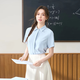 Miss Bird White Professional Camisa de manga corta para mujeres en el examen público Entrevista de examen público Camisa formal