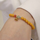 Fat Donglai's same style beeswax bracelet chicken fat yellow beeswax bracelet 5mm round beads women's silver plated ancient gold lotus pod south red beeswax lotus pod bracelet S