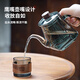 Quandu Decal Teapot Glass Tea Maker Thickened High Temperature Resistant Glass Teapot Wooden Handle Filter Flower Teapot Kung Fu Tea Set