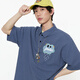 古由卡（GUUKA）情侣装t恤潮牌短袖男士衣服夏季2025新款休闲大码宽松五分半截袖 中灰色F6625 S