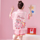 Pijama para niños para niñas en hielo de verano y seda de nieve estilo delgado para niñas kapibala de manga corta 2025 nueva ropa de verano para el hogar jy hielo y seda de nieve 6629 pequeño pony 120 mediano hijo 12 altura de tamaño 115-125cm48jin [Jin equivale a 0.5 kg]