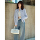 ELLE French pure cotton striped shirt for women 2025 autumn new design sense commuter casual windbreaker shirt striped L