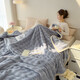 Imitation rabbit plush blanket for nap office coral velvet sofa air conditioning blanket thickened bed children's quilt smoke gray 120*200cm