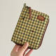 Yusenyi Customized Retro Plaid Reisepassclip Multifunktional Lederkarte Paket Paket Air Ticket -ID -Karte Tragbarer Ticket Noodle Storage Green Plaid Passport Clip