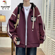 Woodpecker (TUCANO) 2025 Spring and Autumn Jacket Men's Hooded Student Baseball Casual All-Match Jacket Boys Junior High School Jacket Men's 10740-JK008 Off-white XL 120-140Jin Jin equals about 0.5 kg