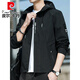 Pier Cardin Spring Jacket New Spring y Autumn Spring y Autumn Jóvenes delgados Flotos Loose Chaqueta de color sólido K12131 Black M Recomendado 100-110Jin [Jin equivale a 0.5 kg]
