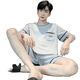 UKUHPK Summer Thin Herren Pyjamas Plus-Size-Kurzärmel-Heimkleidung im koreanischen Stil 9928# (kurzärmelige Shorts) L [95jin [Jin entspricht 0,5 kg] -120jin [Jin entspricht 0,5 kg]]
