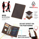 Enbaole retro Crazy Horse leather RFID anti-theft brushing certificate bag airtag family couple travel passport bag coffee color