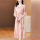 OLJ High-End-Marke Kleid für Frauen 2025 Sommer Neues Blumenchiffon High-End-Temperament schlanker Pendlerrock Rosa 2xl 125-135jin [Jin gleich 0,5 kg]