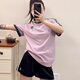 Aadidas Clover Frauen Kurzarm Sommer Neuer lässiger runder Hals reines Baumwoll halbe Ärmel Sport T-Shirt DU9893 Taro Purple XS empfohlen 80-95jin [Jin gleich 0,5 kg]