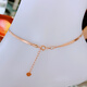 Youshu 14k rose gold anklet fashionable light luxury Korean au585 non-fading non-allergenic foot jewelry Ruijin color