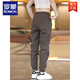 ROMON casual pants men's loose legged summer thin middle-aged denim long pants harem 2025 new fashion dad YN-689 black M