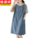 
Hengyuanxiang Fashionable Loose Temperament Denim Dress for Women 2025 Summer New Large Size Fashionable Casual Cotton Hooded Dress Denim Blue M Recommended 90-115Jin [Jin equals 0.5 kg]