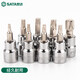 
SATA SATA Zhongfei Hexagon One-character cross rotary sleeve 10mm ratchet wrench hexagon sleeve spline batch head 22101/flower type T-1048MM long