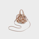 CHARLES&KEITH夏季女包CK2-50151346-A镂空金属串珠缎面手拎包女官方旗舰正品 Rose Gold玫瑰金色