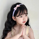 Children's bangs broken hair artifact headband little girl does not tie the head with toothed anti-slip hair bundle girl hair pressure headband gift 1# pink flowers 3 pieces