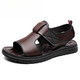 
Woodpecker Casual Leather Sandals for Men 2025 Summer New Thick Solemn All-Match Breathable Beach Shoes Lightweight Comfortable Roman Sandals CLP6189 Brown 38