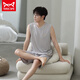 Catman MIIOW vest pajamas men's modal spring and summer round neck sleeveless shorts home clothes loose plus size set two-piece set NJR-12026 [Men's suit] L [Suggested 100-140Jin [Jin equals 0.5 kg]]