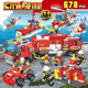 LEGO -kompatible Lego Ninja -Bausteine Jungen versammelten Kinderspielzeug Flugzeugträger Krafttankwagen Geschenk Mammoth Angriffskraft [719 Stücke + 6 Figuren]