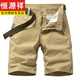 
Hengyuanxiang Preferred Multi-Pocket Pure Cotton Working Shorts Men's Loose Straight Five-Pin Summer Ins Casual Mid-Pants Full Cotton 17152 Khaki 36