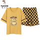 Tucano; Woodpecker Summer Summer de manga corta para mujer Conjunto de pijama a cuadros de algodón Summer Summer Pure Korean Ropa para el hogar puede ser dibujos animados para Y9855 m al aire libre (sugerido 75-95Jin [Jin equivale a 0.5 kg])