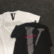 FOG背后烫钻石大V短袖P0P UP游击店限定款男女水钻情侣T恤 6198黑色 S
