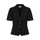 JUZUI commuting texture pleated suit jacket summer style JWDX40514 plain black M