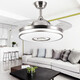 Opple lighting Bluetooth music audio ceiling fan light integrated invisible fan light dining bedroom living room with electric fan chandelier 9906 white 42-inch light conversion-frequency dual control-6 gear