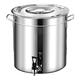 Binhuang stainless steel bucket bucket with faucet thickened soup pot drinking bucket with lid tea bucket commercial boiling water herbal tea bucket thickened 18 liters with faucet height 40 diameter 25cm