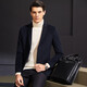 Antonio [leichter Luxuskaschmir + Wolle] Business Cashmere Anzug Herrenpendler Wolljacke Herbst und Winter Wollanzug Marine Blau 52 (180/96a)