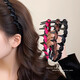 
Rhinestone Louis Paris Princess Headband Women's 2025 New Fluffy High Skull Headband Hair Crack Artifact Hair Card Black Black Bead Hairband