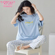 Modal Pure Cotton Pyjamas für Frauen in der Sommer-Kurzärmer-Hosen zweiteilige Set 2025 NEUE LOARKE SIARE DAWER CLASSIGKEITSHAUS-KLEICH Z9715 M [Empfohlen, 80-100jin zu tragen [Jin ist 0,5 kg]]]