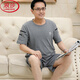 
LangSha (LangSha) middle-aged and elderly father men's pure cotton pajamas summer short-sleeved shorts thin style elderly summer two-piece suit can be worn outside NJR-HDE9928 XL not pilled/not faded