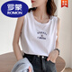 罗蒙（ROMON）黑色工字背心女2025春夏外穿纯棉吊带纯色内搭宽松无袖t恤上衣潮 6187白色 M