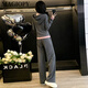 MAGIOPY国际奢侈高档品牌2025春新款欧货灰色休闲运动套装女时尚减龄长袖 灰色两件套 S(100斤以内)