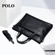 POLO briefcase men's soft leather business handbag 14/15 inch computer bag business trip briefcase meeting document bag