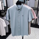 
Vintage car long velvet cotton pure cotton summer new loose plaid short-sleeved shirt men's anti-wrinkle shirt trendy casual shirt thin AN15263 red M