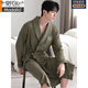 Babra de baño modal de gofre de gofres para hombres y otoño de algodón puro de algodón puro de longitud media de longitud media 2025 nuevo absorbente bañera integrada LJ16834 L [peso 120-140Jin [Jin es igual a 0,5 kg]]]