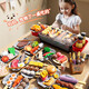 Mini Kitchen Children's House Playing Simulation Kitchen Toys Cooking BBQ Grill Skewers Toys Gifts for Boys and Girls Lighting BBQ Grill 25-piece Set [with Spray] Children's Day Gifts 618 Double Eleven Double Twelve