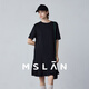 MSLAN|商场同款23夏新款T恤连衣裙MFBE1105 乌黑 S