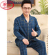 
LangSha (LangSha) middle-aged and elderly pajamas men's spring and autumn long-sleeved dad cardigan plus size casual and comfortable can wear outside home clothing suit SX16803 XL [recommended to wear 140Jin [Jin equals 0.5 kg]-160Jin [Jin equals 0.5 kg]]