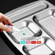 Caitang Intelligent Manufacturing 304 Stainless Steel Dinner Plate School Canteen Rice Plate Divided Dinner Plate Divided Dinner Plate New Spoonless Six Grids (Jingcang)