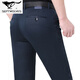 Pantalones casuales de hombres de mediana edad de siete lobos de primavera y otoño pantalones de patas rectas de mediana edad de mediana edad de mediana edad, cintura alta de papá suelto el estilo 9226-2: azul 29
